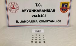 Afyonkarahisar'da 18 sikke ele geçirildi
